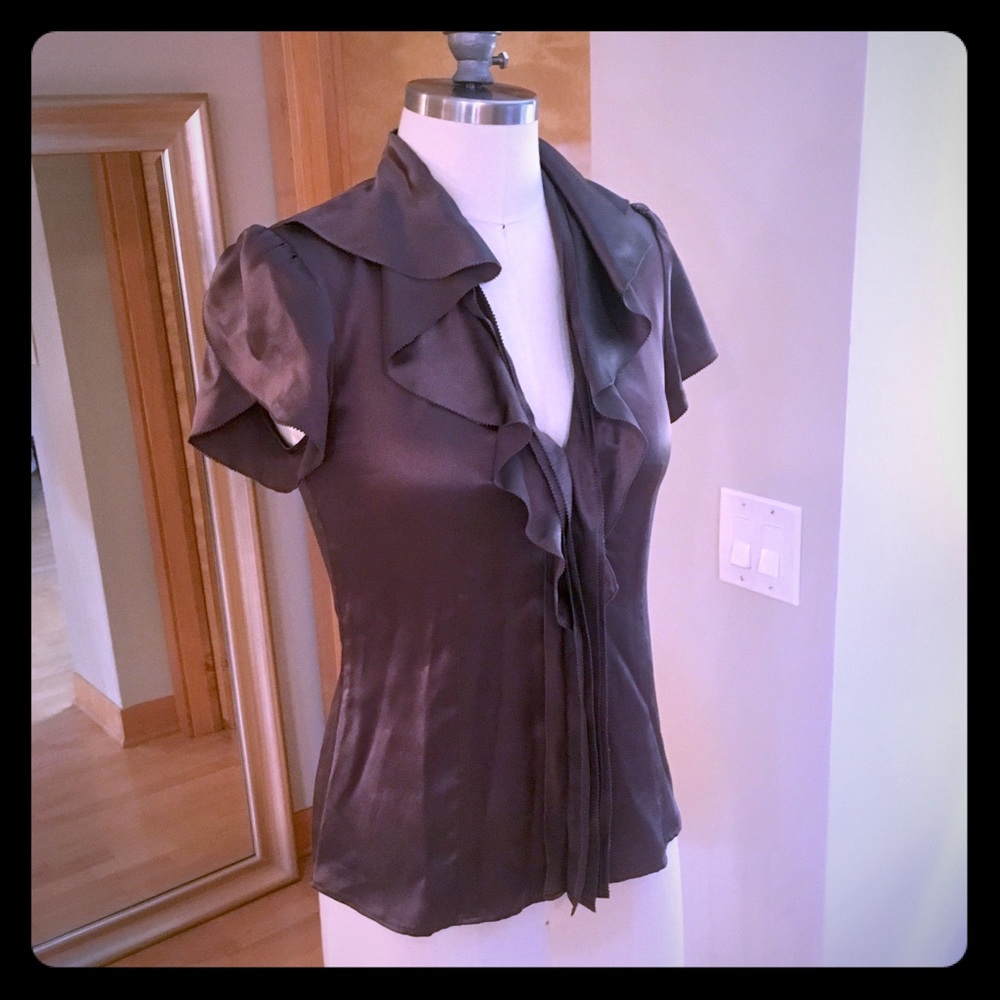 BCBG Silk Ruffle Layered Blouse